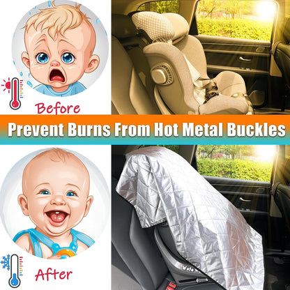 Car Seat Sun Shade Cover Cooling for Baby Car Seat Belts 39"x51"