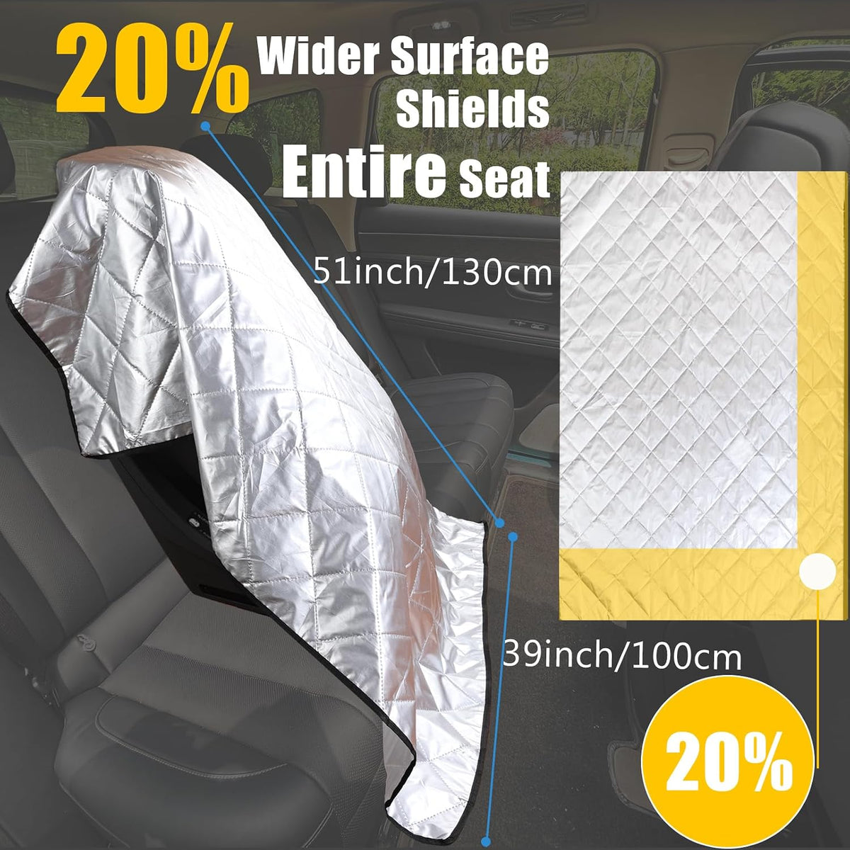 Car Seat Sun Shade Cover Cooling for Baby Car Seat Belts 39"x51"