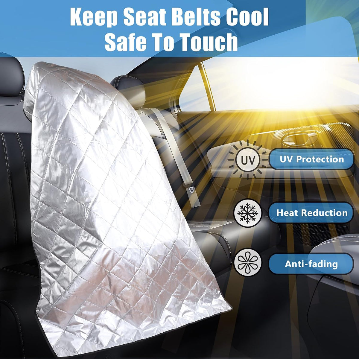 Car Seat Sun Shade Cover Cooling for Baby Car Seat Belts 39"x51"