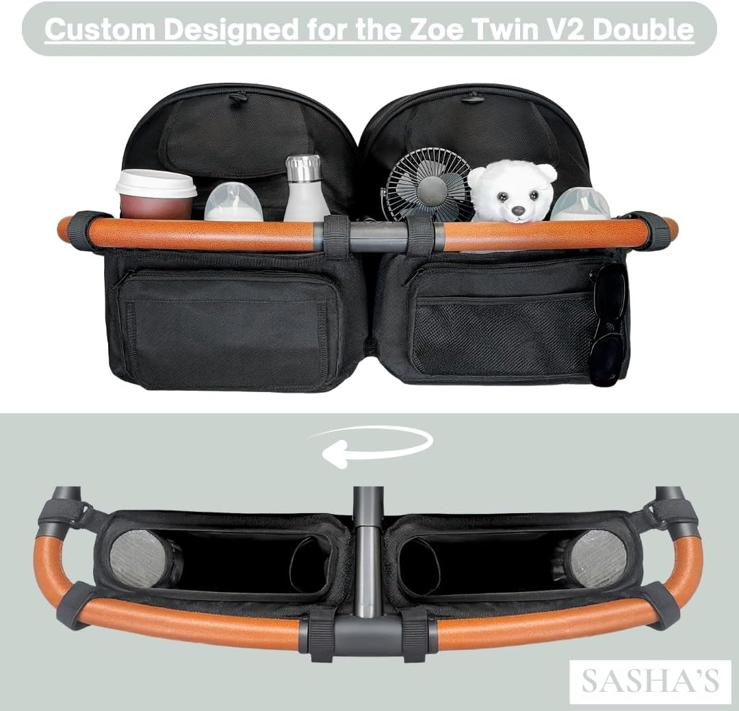 Stroller Organizer for Zoe Twin Double Stroller (Empty Bag)