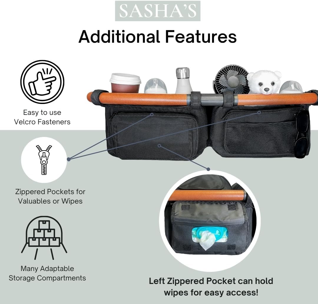 Stroller Organizer for Zoe Twin Double Stroller (Empty Bag)