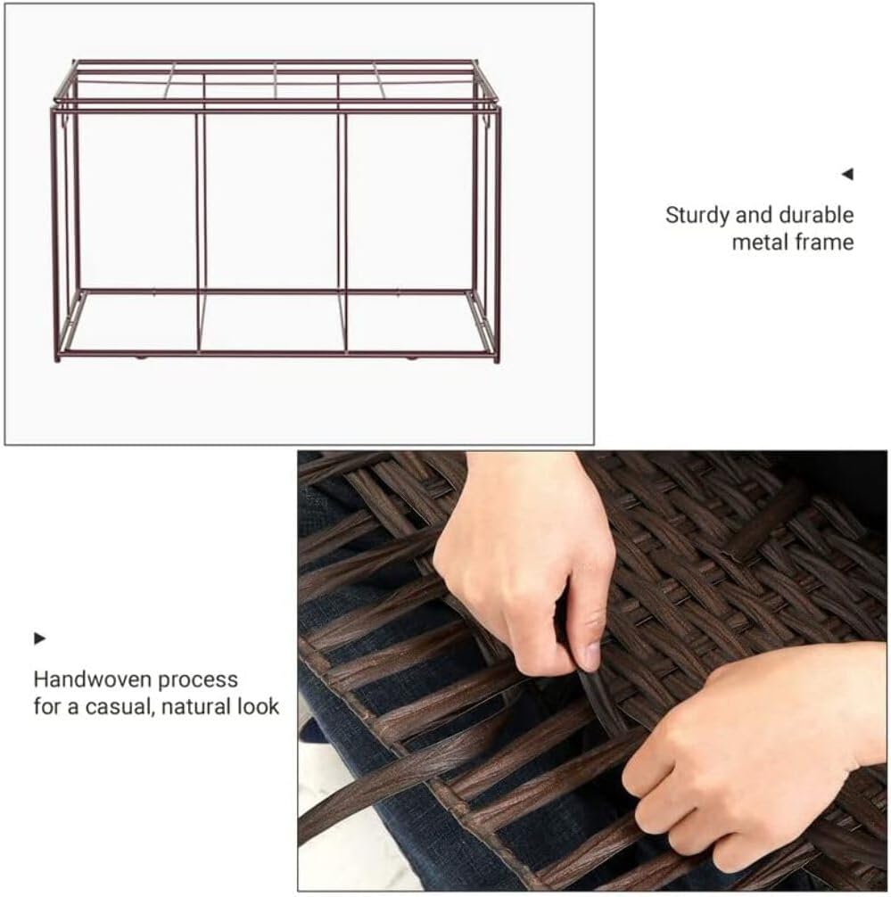 SONGMICS Woven Storage Basket with Lid, 27.7 Gallon (105L), Foldable