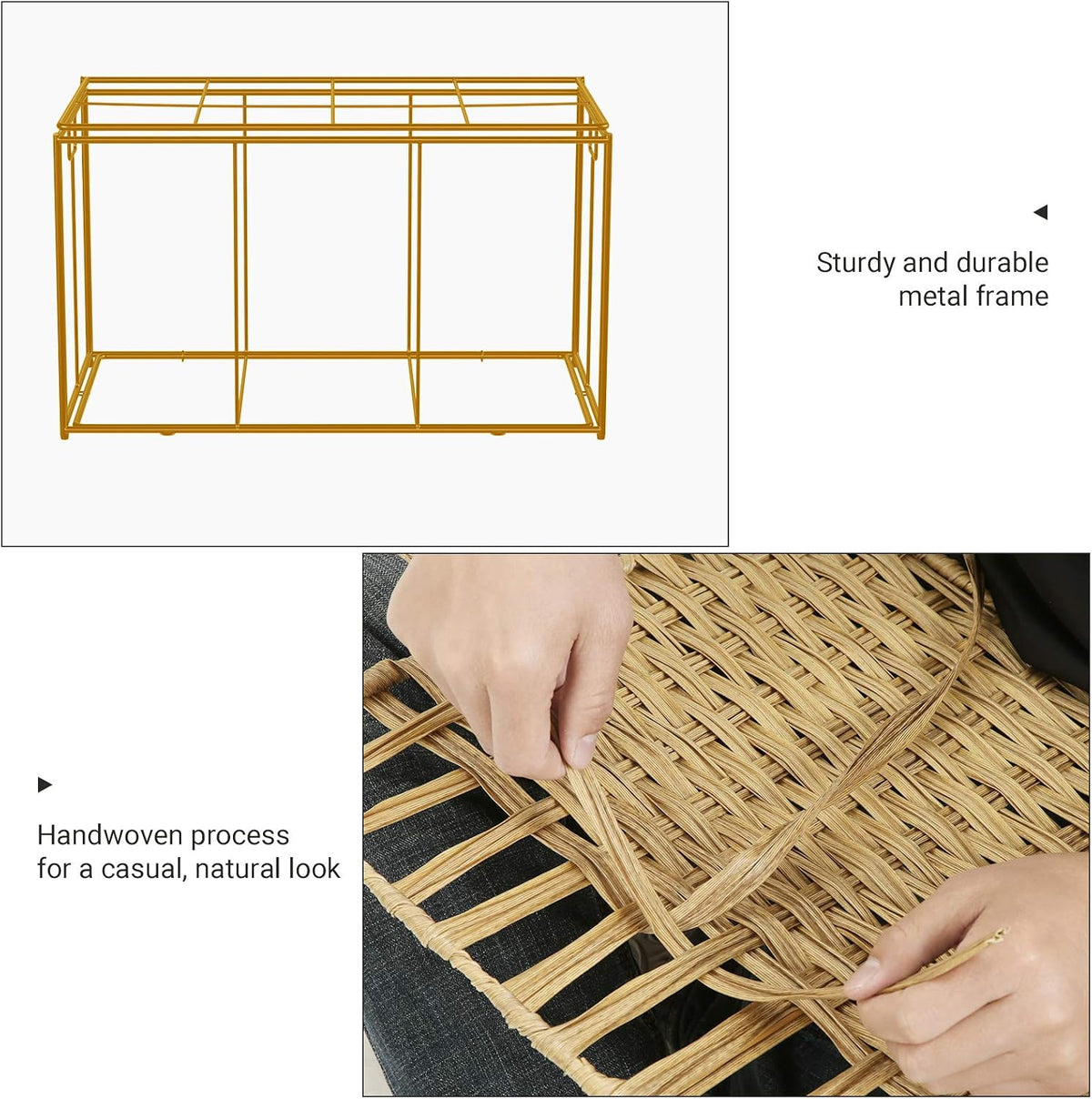 SONGMICS Woven Storage Basket with Lid, 27.7 Gallon (105L), Foldable