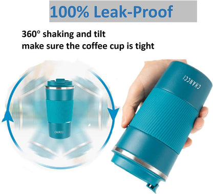16oz Travel Coffee Mug Spill Proof, Insulated Coffee Mug with Lid, Leakproof Coffee Tumbler,Stainless Steel Vacuum Coffee Cup for Hot/Cold Drinks, Reusable Coffee Cup for Men Women -510ml,Black