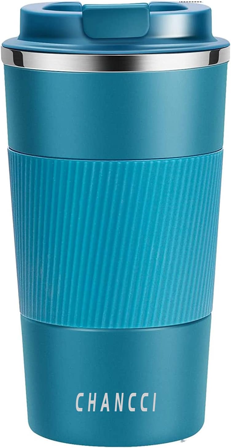 16oz Travel Coffee Mug Spill Proof, Insulated Coffee Mug with Lid, Leakproof Coffee Tumbler,Stainless Steel Vacuum Coffee Cup for Hot/Cold Drinks, Reusable Coffee Cup for Men Women -510ml,Black