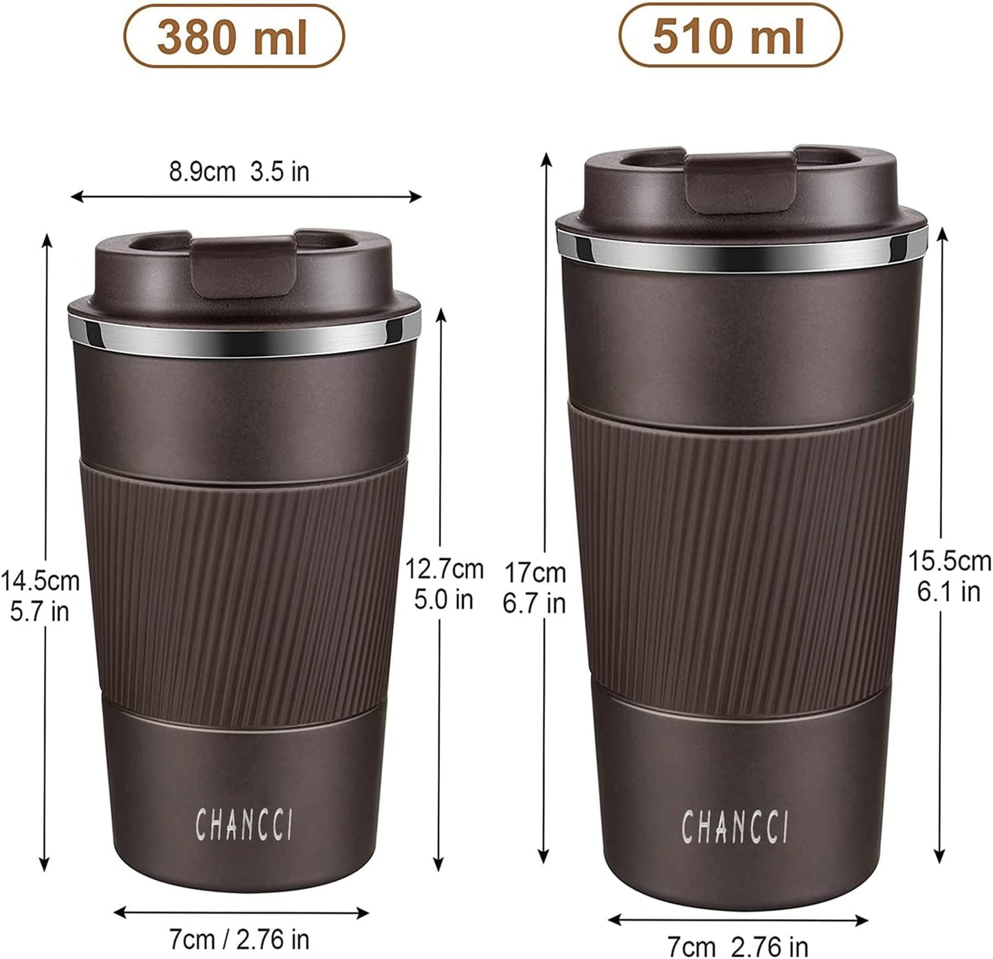 16oz Travel Coffee Mug Spill Proof, Insulated Coffee Mug with Lid, Leakproof Coffee Tumbler,Stainless Steel Vacuum Coffee Cup for Hot/Cold Drinks, Reusable Coffee Cup for Men Women -510ml,Black