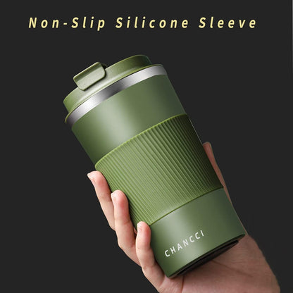 16oz Travel Coffee Mug Spill Proof, Insulated Coffee Mug with Lid, Leakproof Coffee Tumbler,Stainless Steel Vacuum Coffee Cup for Hot/Cold Drinks, Reusable Coffee Cup for Men Women -510ml,Black