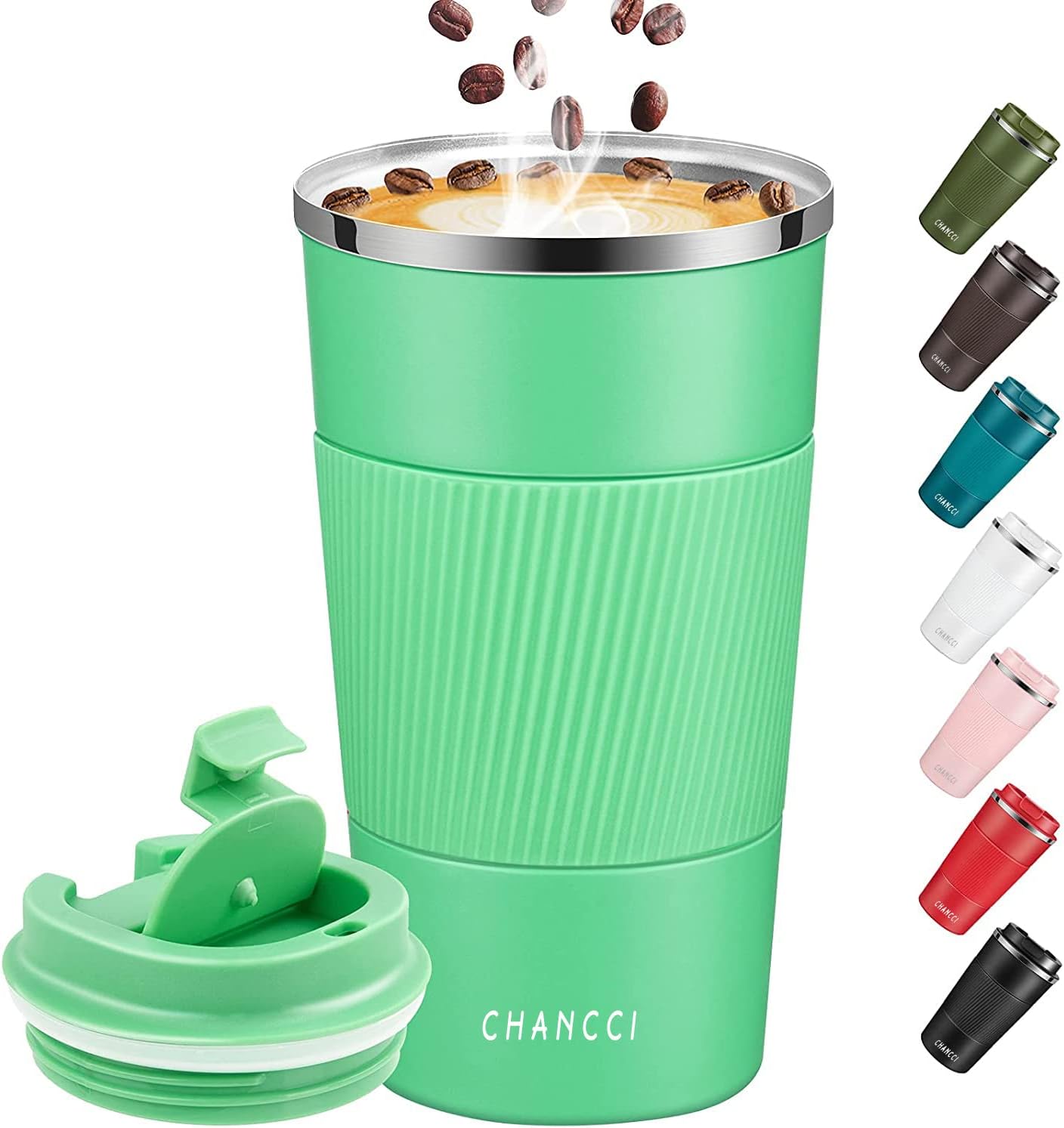 16oz Travel Coffee Mug Spill Proof, Insulated Coffee Mug with Lid, Leakproof Coffee Tumbler,Stainless Steel Vacuum Coffee Cup for Hot/Cold Drinks, Reusable Coffee Cup for Men Women -510ml,Black