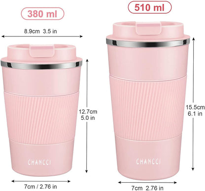 16oz Travel Coffee Mug Spill Proof, Insulated Coffee Mug with Lid, Leakproof Coffee Tumbler,Stainless Steel Vacuum Coffee Cup for Hot/Cold Drinks, Reusable Coffee Cup for Men Women -510ml,Black