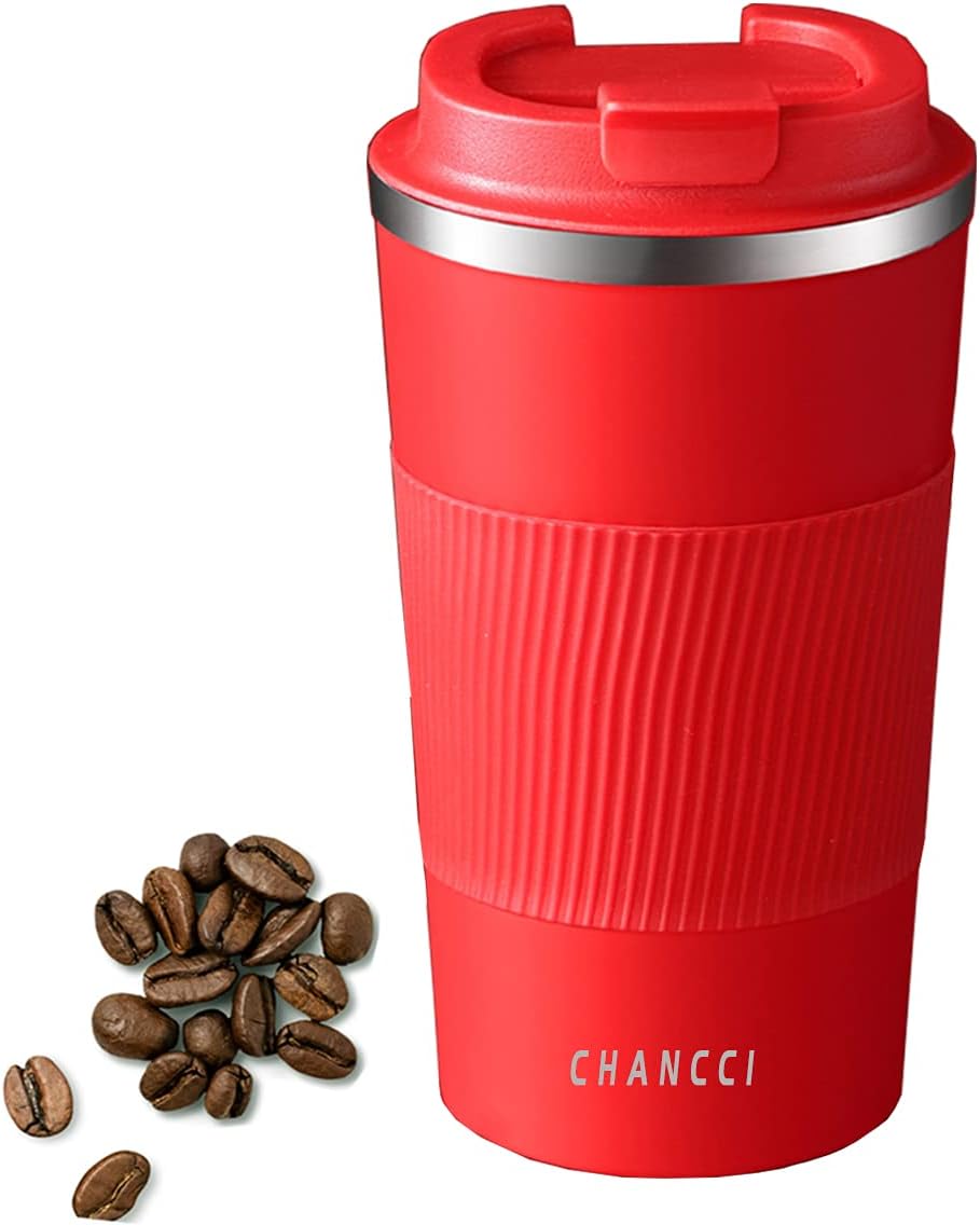 16oz Travel Coffee Mug Spill Proof, Insulated Coffee Mug with Lid, Leakproof Coffee Tumbler,Stainless Steel Vacuum Coffee Cup for Hot/Cold Drinks, Reusable Coffee Cup for Men Women -510ml,Black
