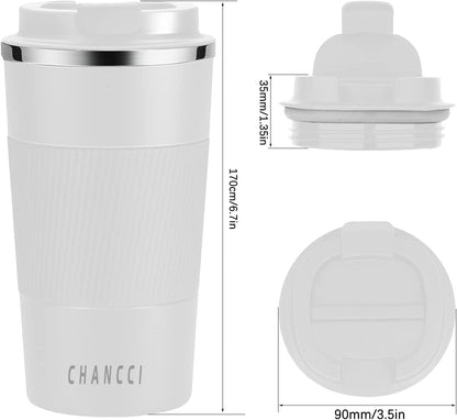 16oz Travel Coffee Mug Spill Proof, Insulated Coffee Mug with Lid, Leakproof Coffee Tumbler,Stainless Steel Vacuum Coffee Cup for Hot/Cold Drinks, Reusable Coffee Cup for Men Women -510ml,Black
