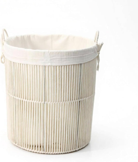 Laundry Basket Rope Hamper Bin Organizer With Removable Inner Liner And Easy Carry Handles Rope Build For Clothes Toys Towels suitable for bedroom nursery closet home storage, L