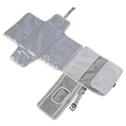 Portable Baby Diaper Changing Pad, Travel Diaper Mat Infant Changer, PEVA Lining Changer with Storage Pockets, Ideal for On the Go Parents