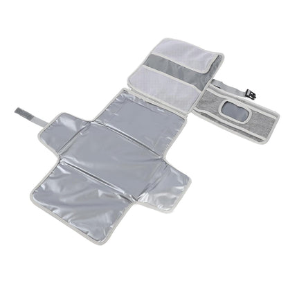 Portable Baby Diaper Changing Pad, Travel Diaper Mat Infant Changer, PEVA Lining Changer with Storage Pockets, Ideal for On the Go Parents