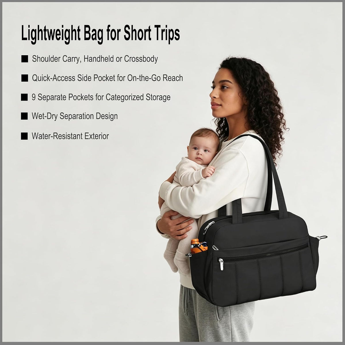 Medium Diaper Bag Tote, Shoulder & Crossbody Mom Bag
