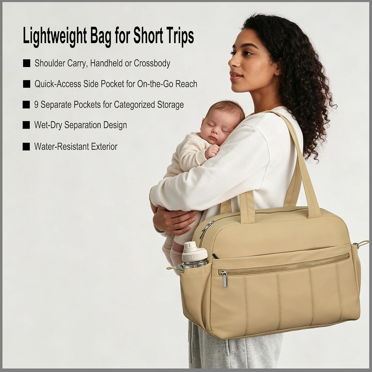 Medium Diaper Bag Tote, Shoulder & Crossbody Mom Bag