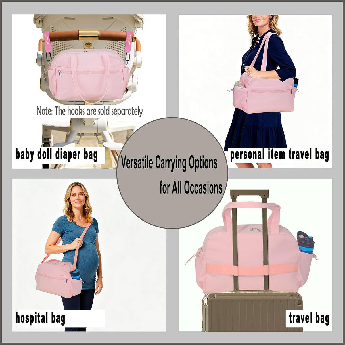Medium Diaper Bag Tote, Shoulder & Crossbody Mom Bag