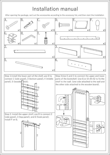 Behind the Door Bookshelf, Wooden Kids Bookshelf 6-Tier Organizer