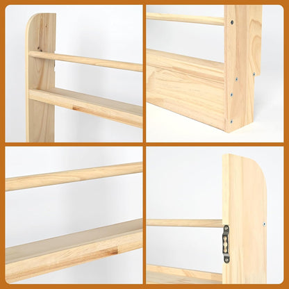 Behind the Door Bookshelf, Wooden Kids Bookshelf 6-Tier Organizer