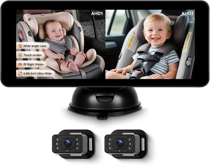 6.86'' Baby Car Camera for Seat HD Bual Rear Facing
