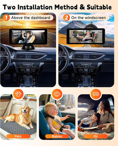 6.86'' Baby Car Camera for Seat HD Bual Rear Facing