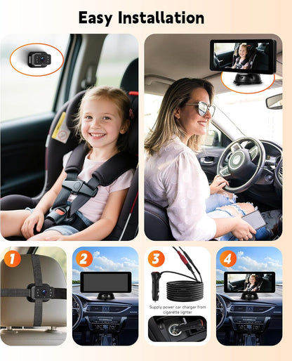 6.86'' Baby Car Camera for Seat HD Bual Rear Facing