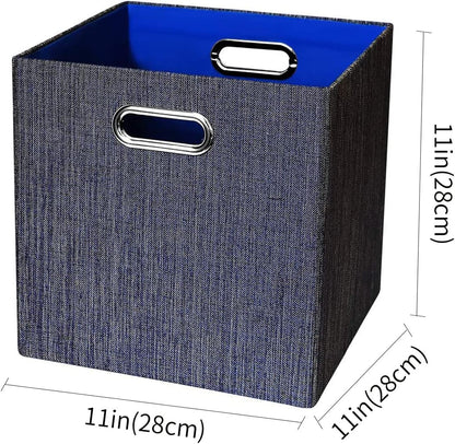 Collapsible Storage Bins,13×13 Foldable Storage Cube Boxes Fabric Drawer Fabric Storage Bins Vinyl Record Light Coffee, 4 Pack