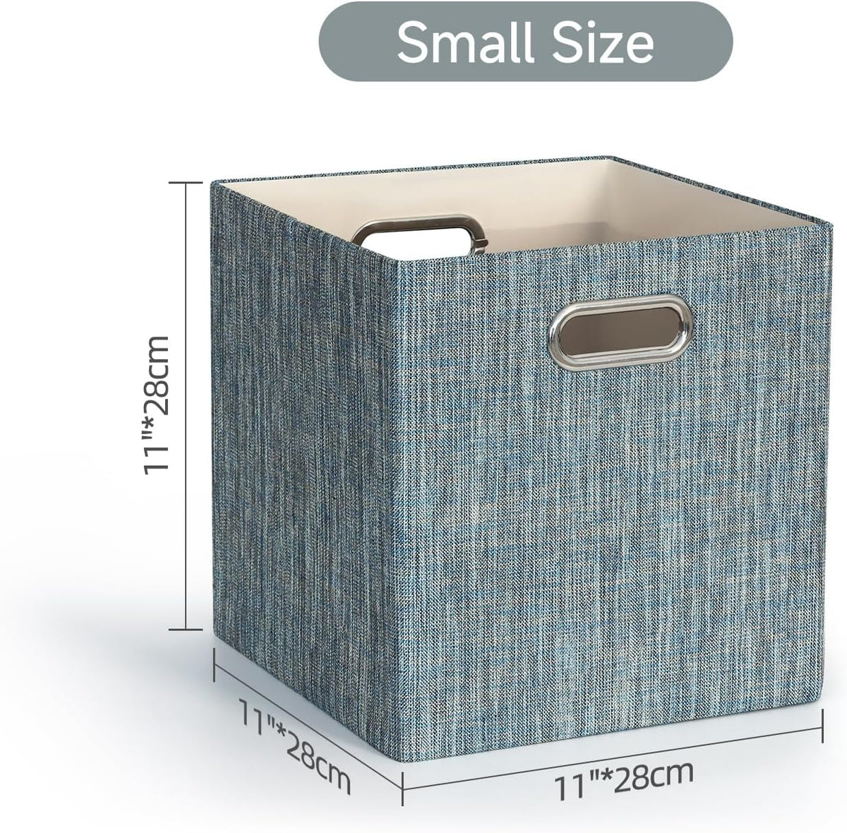 Collapsible Storage Bins,13×13 Foldable Storage Cube Boxes Fabric Drawer Fabric Storage Bins Vinyl Record Light Coffee, 4 Pack
