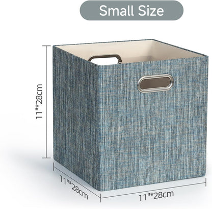 Collapsible Storage Bins,13×13 Foldable Storage Cube Boxes Fabric Drawer Fabric Storage Bins Vinyl Record Light Coffee, 4 Pack
