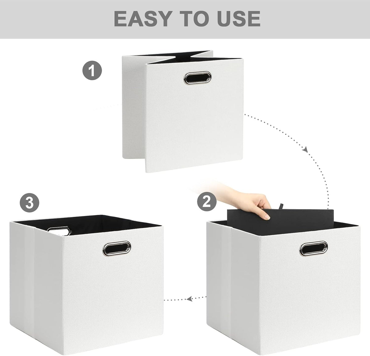Collapsible Storage Bins,13×13 Foldable Storage Cube Boxes Fabric Drawer Fabric Storage Bins Vinyl Record Light Coffee, 4 Pack
