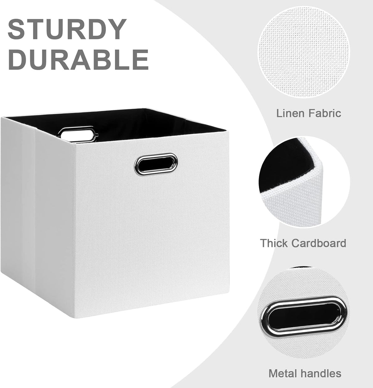 Collapsible Storage Bins,13×13 Foldable Storage Cube Boxes Fabric Drawer Fabric Storage Bins Vinyl Record Light Coffee, 4 Pack