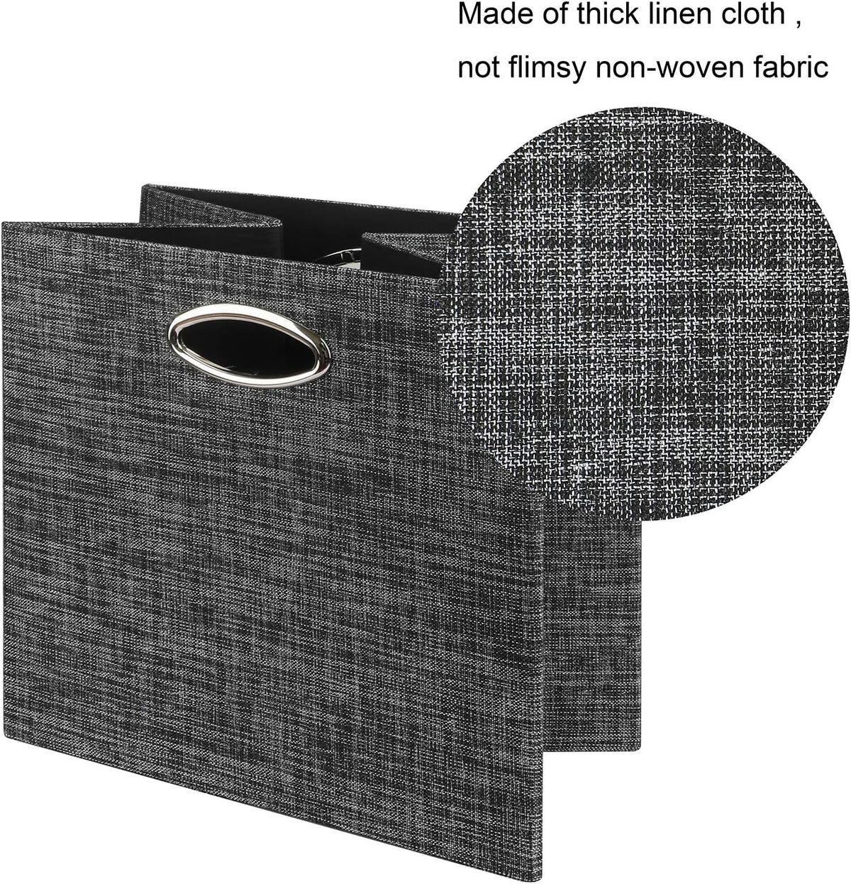 Collapsible Storage Bins,13×13 Foldable Storage Cube Boxes Fabric Drawer Fabric Storage Bins Vinyl Record Light Coffee, 4 Pack