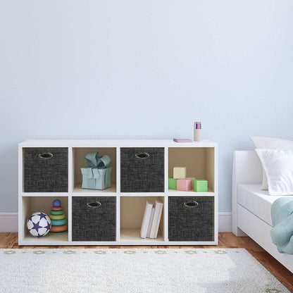 Collapsible Storage Bins,13×13 Foldable Storage Cube Boxes Fabric Drawer Fabric Storage Bins Vinyl Record Light Coffee, 4 Pack
