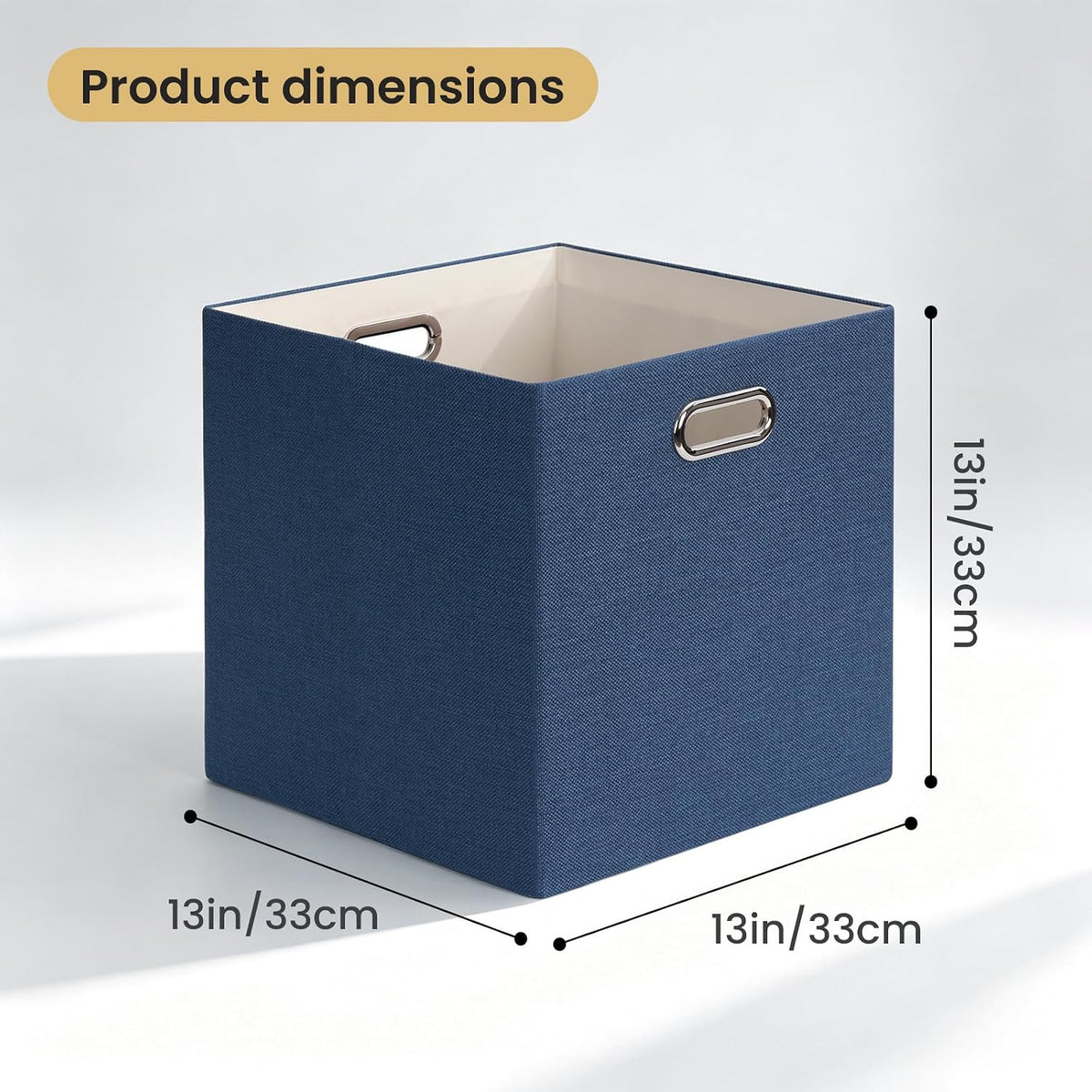 Collapsible Storage Bins,13×13 Foldable Storage Cube Boxes Fabric Drawer Fabric Storage Bins Vinyl Record Light Coffee, 4 Pack