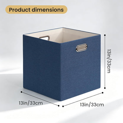 Collapsible Storage Bins,13×13 Foldable Storage Cube Boxes Fabric Drawer Fabric Storage Bins Vinyl Record Light Coffee, 4 Pack