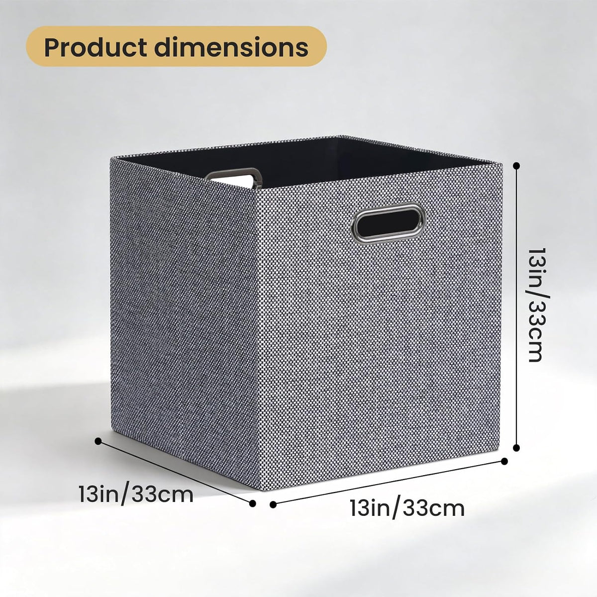 Collapsible Storage Bins,13×13 Foldable Storage Cube Boxes Fabric Drawer Fabric Storage Bins Vinyl Record Light Coffee, 4 Pack
