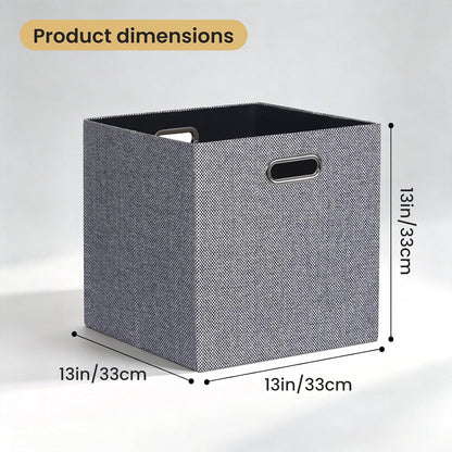 Collapsible Storage Bins,13×13 Foldable Storage Cube Boxes Fabric Drawer Fabric Storage Bins Vinyl Record Light Coffee, 4 Pack