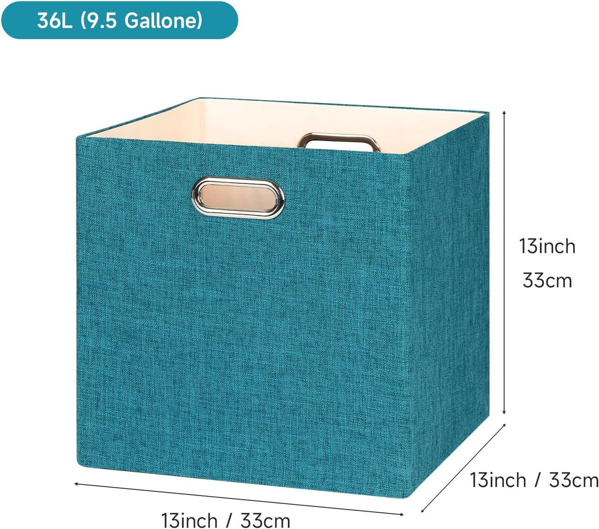 Collapsible Storage Bins,13×13 Foldable Storage Cube Boxes Fabric Drawer Fabric Storage Bins Vinyl Record Light Coffee, 4 Pack