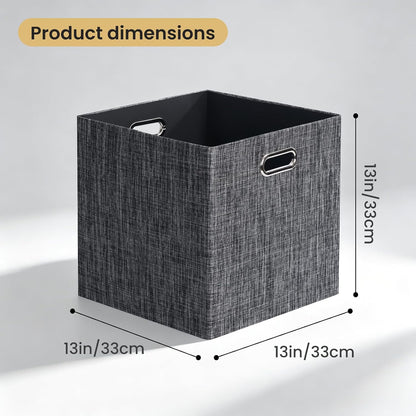 Collapsible Storage Bins,13×13 Foldable Storage Cube Boxes Fabric Drawer Fabric Storage Bins Vinyl Record Light Coffee, 4 Pack