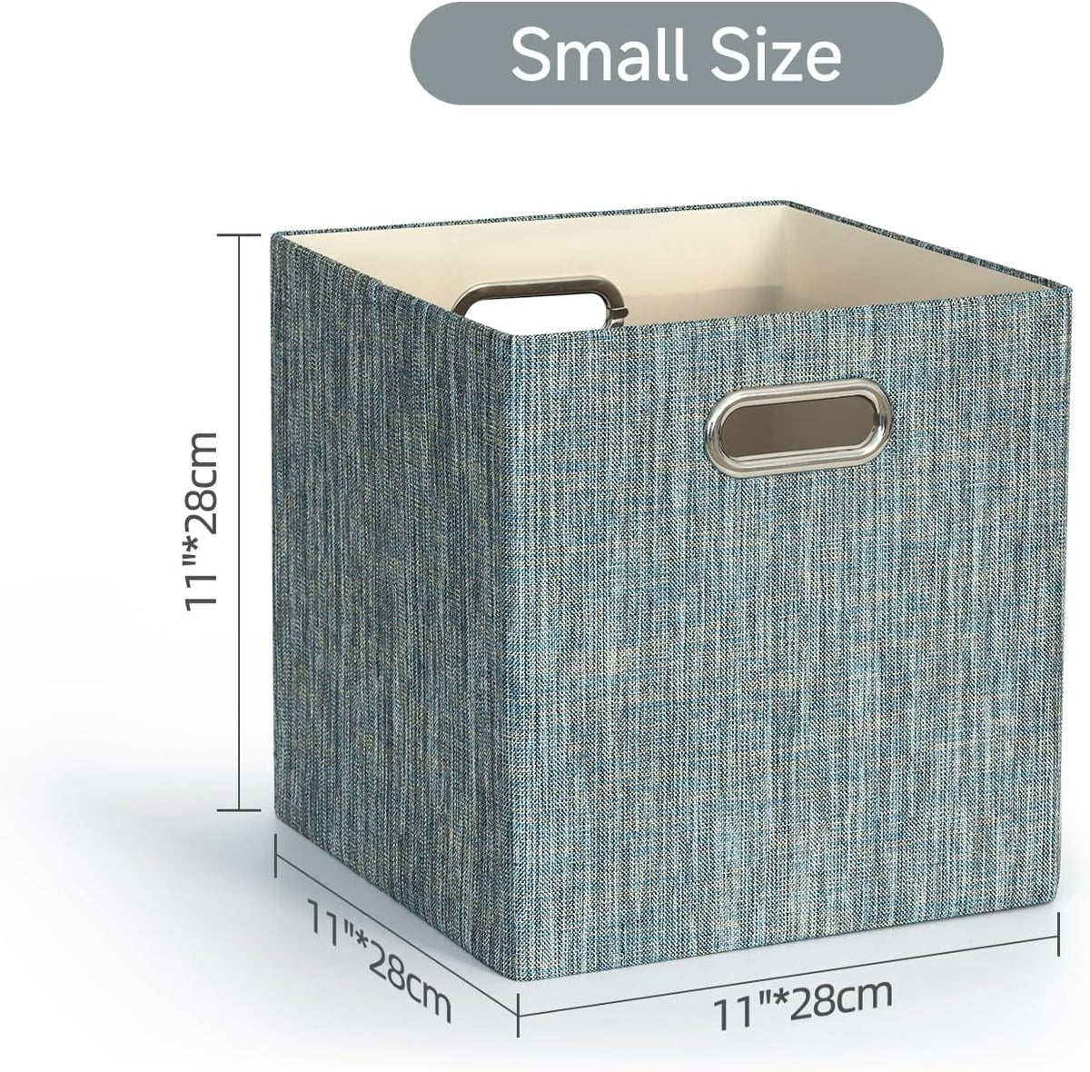 Collapsible Storage Bins,13×13 Foldable Storage Cube Boxes Fabric Drawer Fabric Storage Bins Vinyl Record Light Coffee, 4 Pack