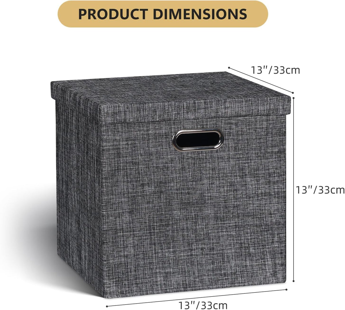 Collapsible Storage Bins,13×13 Foldable Storage Cube Boxes Fabric Drawer Fabric Storage Bins Vinyl Record Light Coffee, 4 Pack