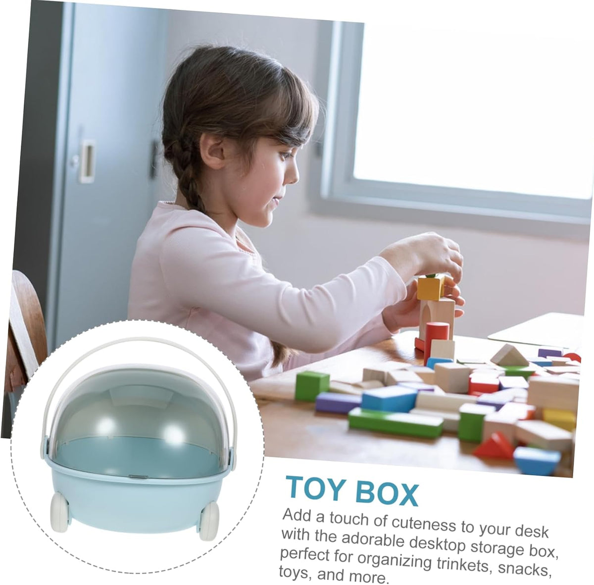 Toy Storage Baskets Boys and Girls Organizer Bins for Toys Sundries Desktop Storage Case Lid Organizer Box