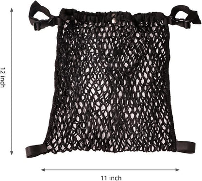 Stroller Caddy Organizer Extra Large Storage Space, Universal Fit Cargo Net Mesh Hanging Bag for Stroller Caddy Accessories Carrying Diaper and Snacks