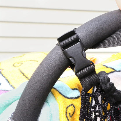 Stroller Caddy Organizer Extra Large Storage Space, Universal Fit Cargo Net Mesh Hanging Bag for Stroller Caddy Accessories Carrying Diaper and Snacks