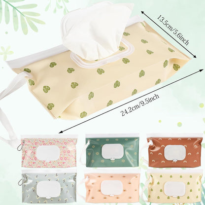 FEBSNOW 6 Pack Baby Wipes Dispenser, Portable Refillable EVA Wipe Holder