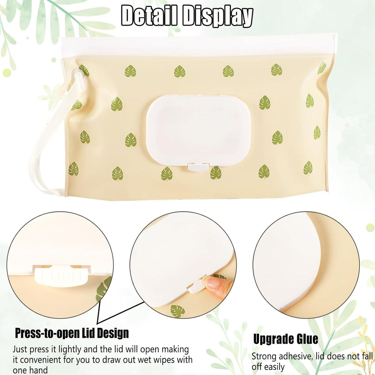 FEBSNOW 6 Pack Baby Wipes Dispenser, Portable Refillable EVA Wipe Holder