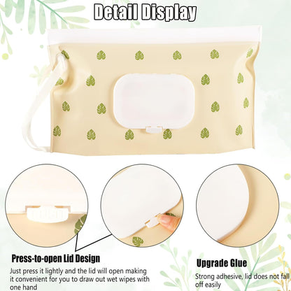 FEBSNOW 6 Pack Baby Wipes Dispenser, Portable Refillable EVA Wipe Holder