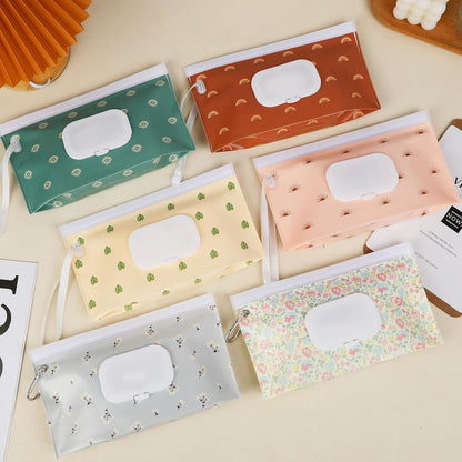 FEBSNOW 6 Pack Baby Wipes Dispenser, Portable Refillable EVA Wipe Holder