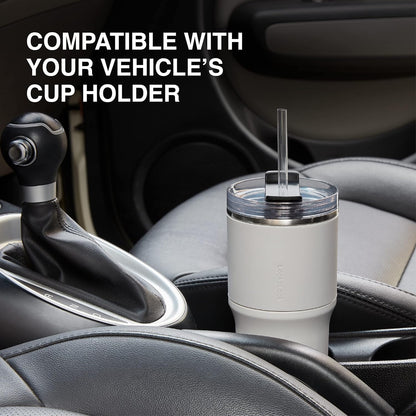 Metro Tumbler Stainless Steel Double Wall Insulated with Non-slip grip, Lid, 22 oz, Gray