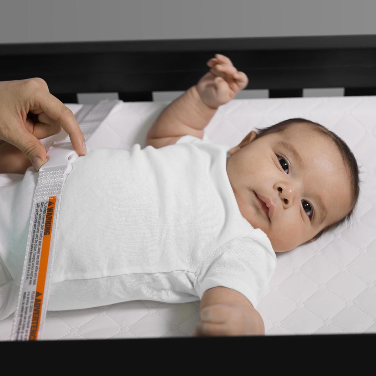 Contoured Changing Pad – Includes Waterproof Changing Liner and Safety Fastening Strap with Quick-Release Buckle